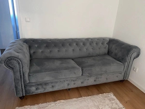 2x Schlafsofa Chesterfield grau - wie neu