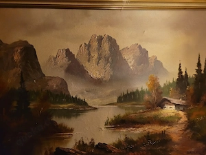 Verkaufe antikes öel bild wald 