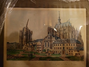 Verkaufe Orginal antikes kupfer stich bild circa 1798 kölner Domplatz 