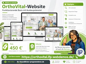 Website für Orthopädie, Sanitätshaus & Rehatechnik zu verkaufen 