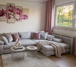 Hochwertige L-Couch mit elektrischer Bettfunktion 