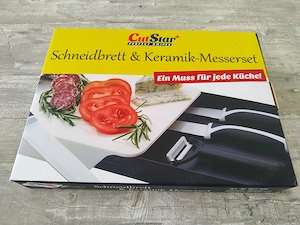 Schneidbrett & Keramik-Messerset (NEU + OVP)