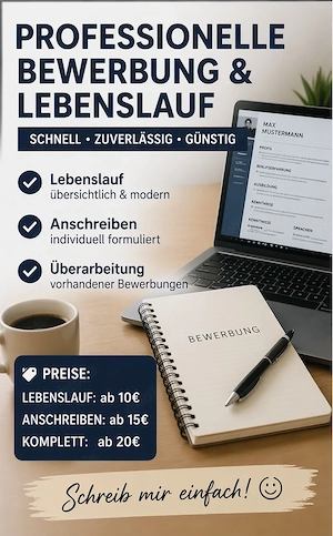 Professionelle Bewerbung & Lebenslauf   schnell & günstig