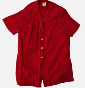 Sommerliche Bluse Hemd Gr. 46 Damen Rot
