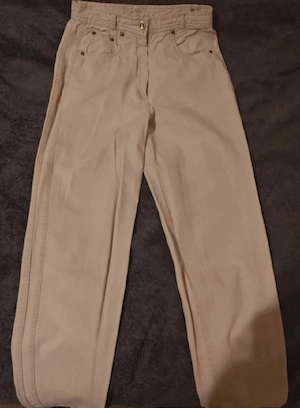 Damen Hose Gr. 36 weiß-beige Miss N