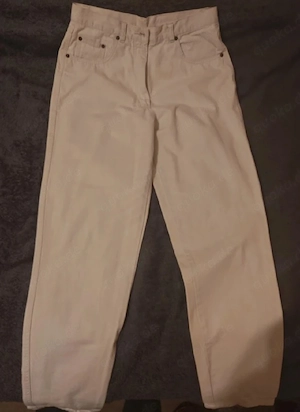 Basic Damen Hose Gr. 42 weiß-beige