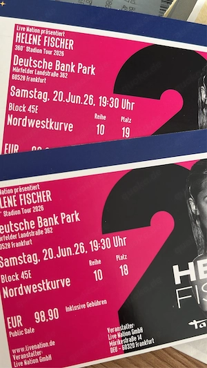 2x Helene Fischer Sitzplätze 20.6. in FFM