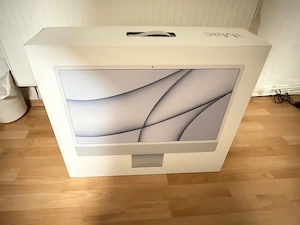 Apple iMac 24 Zoll in Silber mit M1 Chip.
