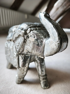 Vintage Elefant  Metall Indien