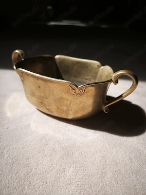 Gilde Messing Schale mit Griffen Vintage massiv 760 g