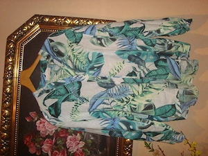 Leinenbluse Blätterprint Gr.44