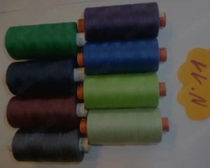 4 Sets  mit je 8 Rollen a 1000m Marken-Näh-Garn UNIGARN, RHENAX GOLD Unbenutzt