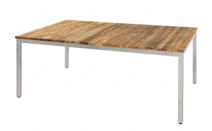 Zebra Naxos Teakholz- (Garten-) Tisch mit Edelstahlrahmen, 180x100cm, neuwertig