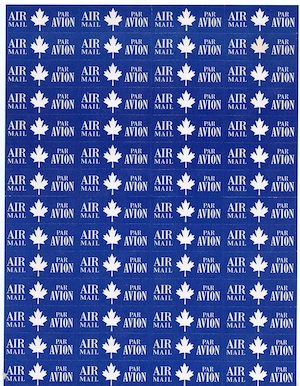 (0033) Bogen Luftpostaufkleber