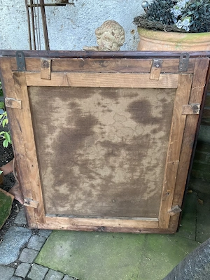 vintage Bild     Gemälde   Leinwand    in alten Holzrahmen    " Strand v. Katwijk " Bild 7