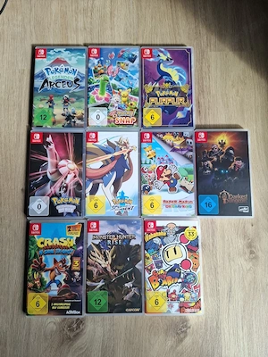10x nintendo switch 1spiele  & verpakung 