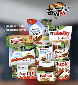 Suche: Ferrero Sammelpunkte (Codes) Sammelspass WM 2026 DFB Teamsticker - zahle 0,50  je Punkt