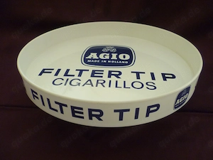 Servier-Kellnertablett AGIO Cigarillos WERBUNG Kneipe Bar Restaurant 80- 90er Jahre  28cm NEUWERTIG 