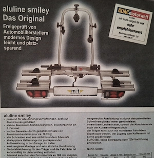 Heckfahrradträger (2-3 Räder) für Montage auf einer Anhängerkupplung 