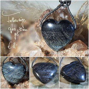 Falkenauge Herz gebohrt 30 mm