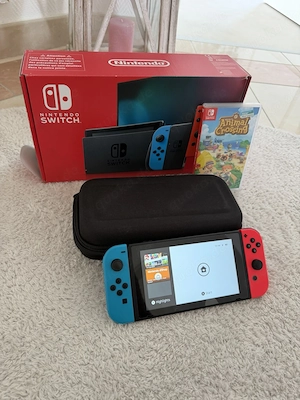 nintendo switch 1 neon mit animal crossing spiele 