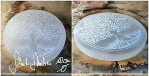 Selenit Platte Baum des Lebens