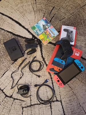 nintendo switch 1 spielkonsole mit 2 spiele & verpakung und controller 