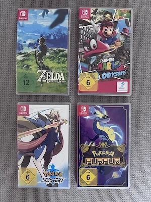 4x nintendo switch 1 spiele Zelda pokémon Mario odyssey 
