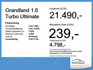 Opel Grandland 1.6 Turbo Ultimate ACC+LED+Navi+SHZ+LM Bild 4