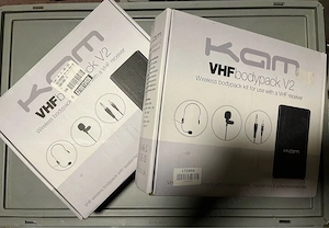 KAM VHF Funkmikrofon Set (Dual + Bodypack) inkl. Headsets   Top Zustand Bild 2