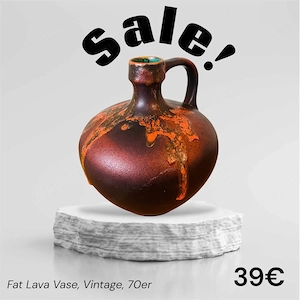 Vase, Vintage, 70er, Fat Lava Vase, Nr. 340, Otto Keramik