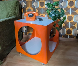 Space Age Cube Beistelltisch orange Bild 2