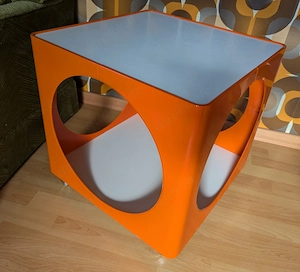 Space Age Cube Beistelltisch orange