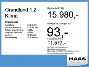 Opel Grandland 1.2 Klima Navi, Kamera, Sitzheizung Bild 4