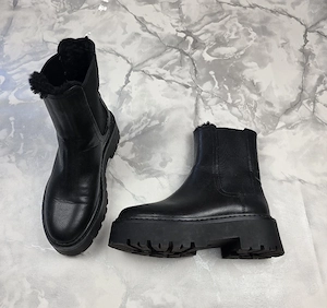 Chelsea-Plateau-Boots Schwarz Gr.38