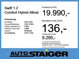 Suzuki Swift 1.2 Comfort Hybrid Allrad Rückfahr. Navi Bild 3