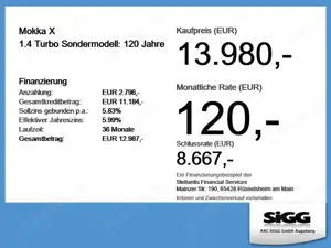 Opel Mokka X 1.4 Turbo Sondermodell: 120 Jahre Bild 4