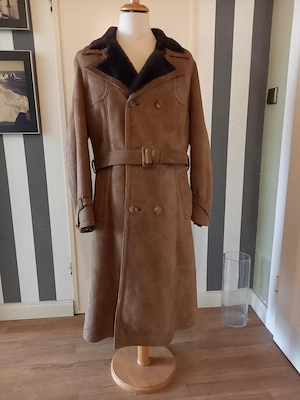 Herren Lammfellmantel in Gr. 52, hellbraunes Wildleder hochwertig verarbeitet!