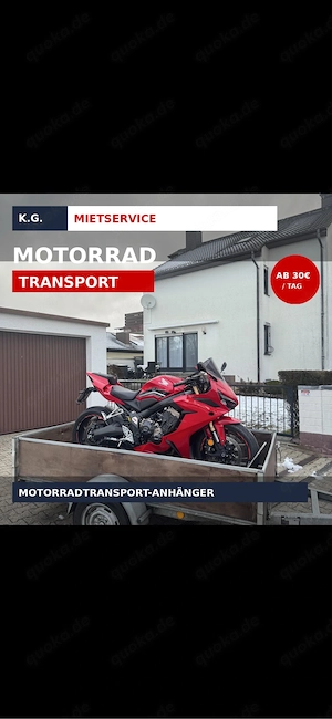 Anhänger|Motorradanhänger  Vermietung-flexibel & Zuverlässig! 750KG in Frankfurt 