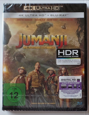Jumanji Willkommen im Dschungel 4K neu OVP