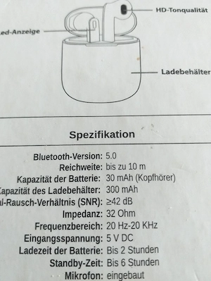 Wireless in ear Stereo Kopfhörer