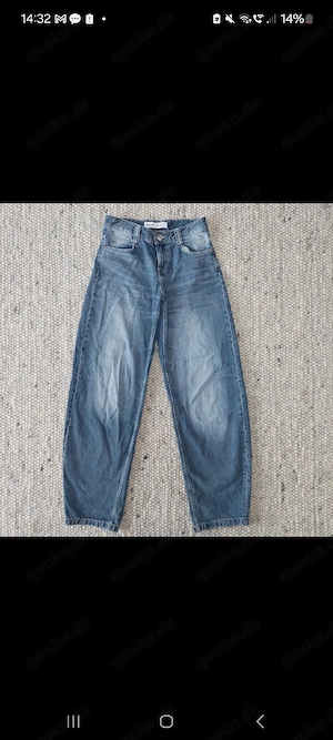 Bershka Straight Jeans Low Waist hellblau Gr. 32 Vintage Y2K