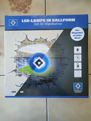 HSV LED Lampe in Ballform mit 3D Wandtattoo (neu)