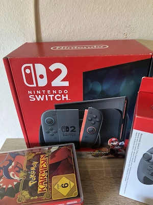 Verkaufe eine Nintendo Switch 2 mit Spielen & Pro Controller