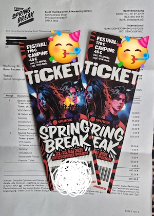 2 Sputnik Springbreak Tickets mit 20% Black Friday Rabatt 