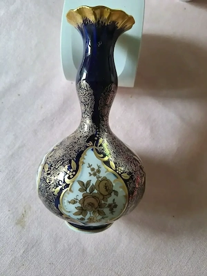 Edelstein Bavaria Germany Porzellan-Vase Echt Kobalt 