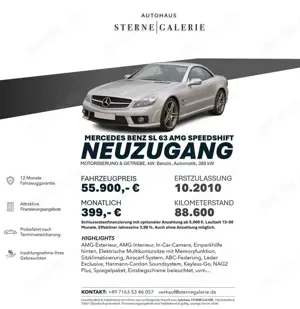 Mercedes-Benz SL 63 AMG ROASTER/MULTIKONTUR/SITZKLIM/AIRSRAF/K