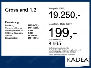 Opel Crossland 1.2 LED,PDC,AGR,Lenk+Sitzheizung,Kamera Bild 4