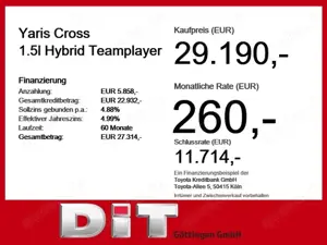 Toyota Yaris Cross 1.5l Hybrid Teamplayer PDC, Winterpak Bild 3