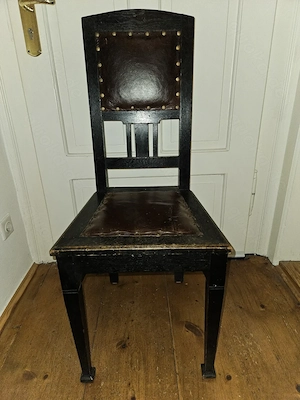 Antik! Massiver, stabiler Holz Stuhl ca. 1920 Jugendstil Eiche Rarität! 